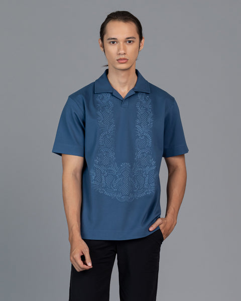 polo barong blue
